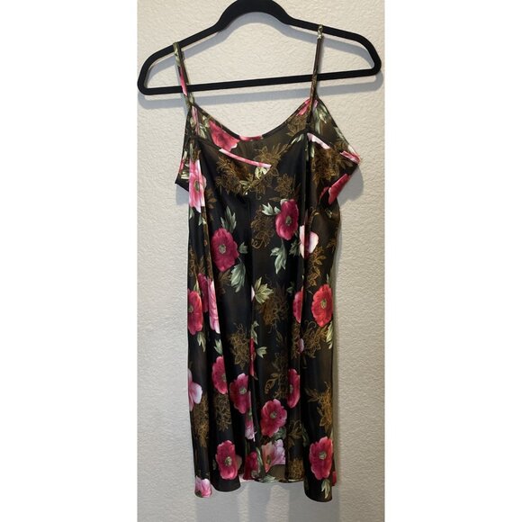 Sophia By Delicates Medium Large Pink Floral Slip Dress Nightgown Short Robe Set - Picture 5 of 8